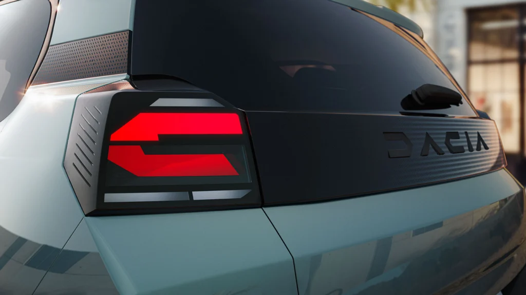 Nieuwe Dacia Spring 2026 achterlicht